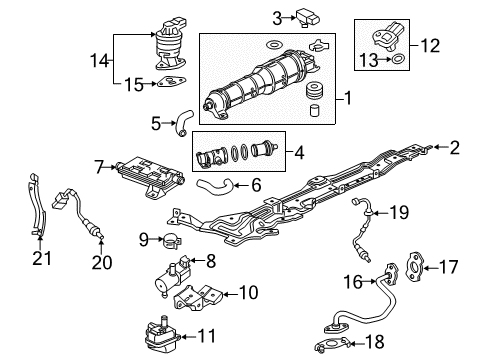 2017 Honda Fit Powertrain Control Gasket, EGR Pipe Diagram for 18719-5R1-004