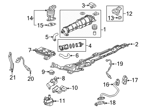 2017 Honda Fit Powertrain Control Valve Set, Egr Diagram for 18011-RBJ-000