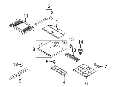 2007 Kia Sorento Interior Trim - Rear Body Luggage-Handle Diagram for 872663E000ND