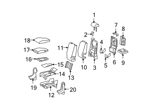 2010 Toyota Tundra Passenger Seat Components Seat Back Cover Diagram for 71073-0C560-B3