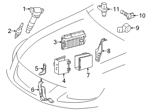 2013 Lexus GS450h Powertrain Control Engine Control Computer Diagram for 89661-30T50