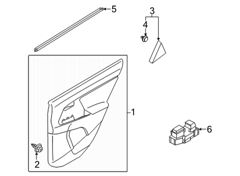 2021 Kia Seltos Interior Trim - Rear Door Panel Assembly-Rear Door Diagram for 83308Q5000WK