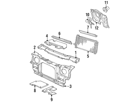 1987 Ford EXP Radiator & Components, Radiator Support, Cooling Fan Lower Hose Diagram for E7FZ8286B