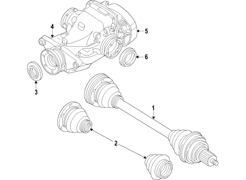 2021 BMW X3 Rear Axle, Differential, Drive Axles, Propeller Shaft CENTER MOUNT, ALUMINIUM Diagram for 26118681987