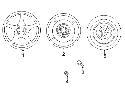 2003 Toyota MR2 Spyder Wheels, Covers & Trim Wheel, Spare Diagram for 42611-17220