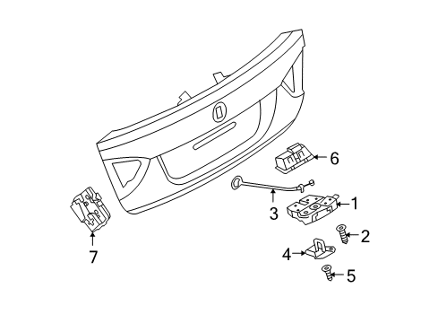 2006 BMW 325xi Lift Gate Bowden Cable, Emergency Unlocking Diagram for 51247149539