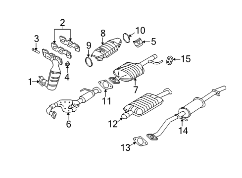 2008 Mercury Mariner Exhaust Manifold Cross Over Pipe Diagram for 8L8Z-5E256-AA