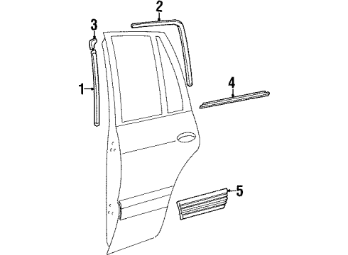 1998 Kia Sportage Exterior Trim - Rear Door Protector NO2, RH Diagram for 0K02150682C2