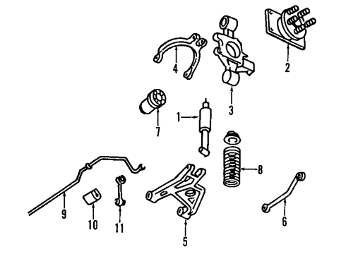 1996 Cadillac Seville Rear Suspension, Lower Control Arm, Upper Control Arm, Ride Control, Stabilizer Bar, Suspension Components Protector-Rear Suspension Lower Control Arm Diagram for 22145263