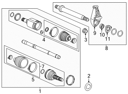 2022 Chevrolet Trax Drive Axles - Front Front Driver Side Half-Shaft Assembly Diagram for 94522009