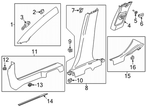 2021 Buick Envision Interior Trim - Pillars Sill Cover Diagram for 84362771