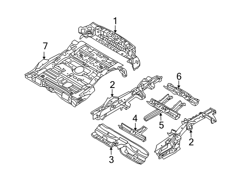 2010 Kia Rondo Rear Body Panel, Floor & Rails Member Assembly-Rear Floor Diagram for 656101D100