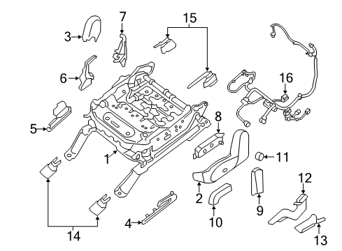 2013 Nissan Pathfinder Power Seats Cover-Seat Slide Diagram for 87509-3JA0A