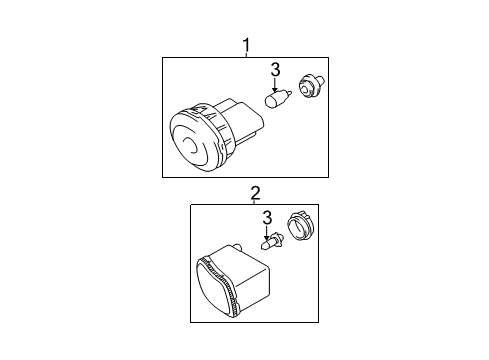 2003 Hyundai Elantra Bulbs Front Passenger Side Fog Light Assembly Diagram for 92202-2D200