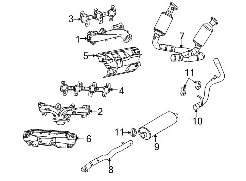 2007 Mitsubishi Raider Exhaust Components Exhaust Muffler Diagram for 52103676AE