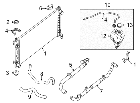 2015 Nissan Altima Radiator & Components Hose-Radiator, Lower Diagram for 21503-3NT0D