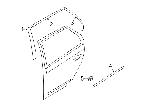 2007 Kia Rondo Exterior Trim - Rear Door MOULDING Assembly-Rear Door Diagram for 877251D000