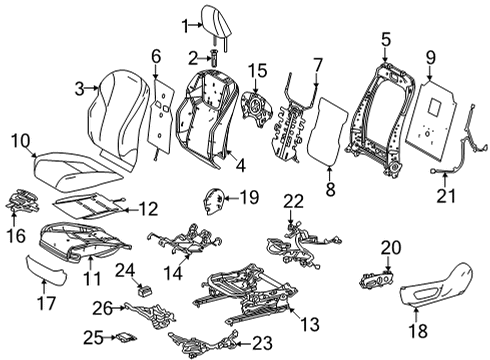2022 Lexus NX450h+ Driver Seat Components COVER SUB-ASSY, FR S Diagram for 71074-78370-A6
