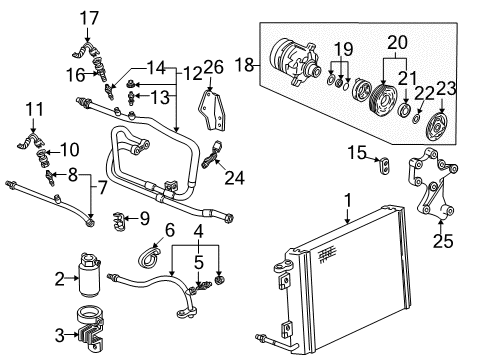 1998 Chevrolet Camaro A/C Condenser, Compressor & Lines Condenser Asm-A/C Diagram for 52472662