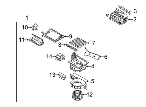 2011 Kia Optima Blower Motor & Fan Blower Unit Diagram for 971002TBE0