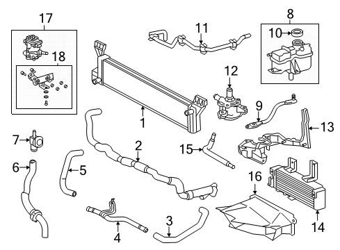 2014 Toyota Highlander Inverter Cooling Components, Trans Oil Cooler Bracket Diagram for 44440-48020