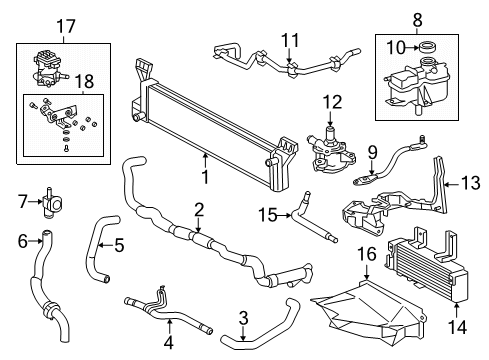 2019 Toyota Highlander Inverter Cooling Components, Trans Oil Cooler Duct Diagram for 32917-0E060