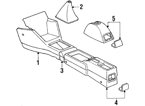 1989 Toyota Tercel Center Console Console Assembly Diagram for 58811-16080-01