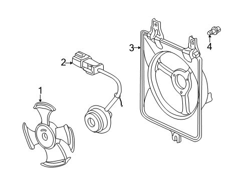 1998 Honda Accord A/C Condenser Fan Shroud, Air Conditioner Diagram for 38615-PAA-A00