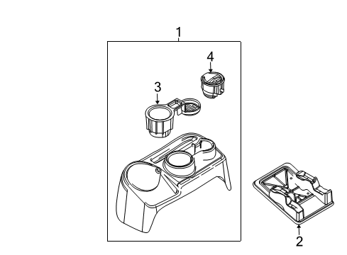 2014 Ford F-150 Front Console Bracket Diagram for 9L3Z-7479-A