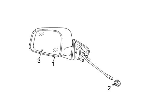 2012 Jeep Grand Cherokee Outside Mirrors Mirror-Outside Rearview Diagram for 1JR97TZZAN