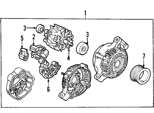 2002 Acura RSX Alternator Rotor Assembly Diagram for 31101-PNA-004