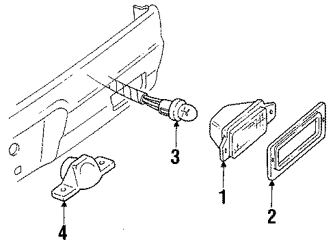 1990 Buick Skylark Backup Lamps, License Lamps Lamp Asm-Back Up Diagram for 5975559