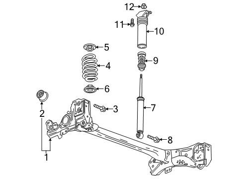 2018 Chevrolet Bolt EV Rear Suspension Bolt, Drivetrain & Front Suspension Frame Diagram for 11518871