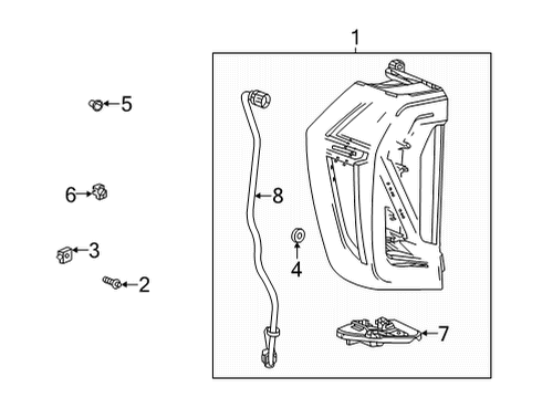 2021 GMC Yukon Tail Lamps Tail Lamp Diagram for 84816392