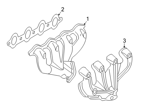 2005 Pontiac GTO Exhaust Manifold Engine Exhaust Manifold Assembly Diagram for 12603156
