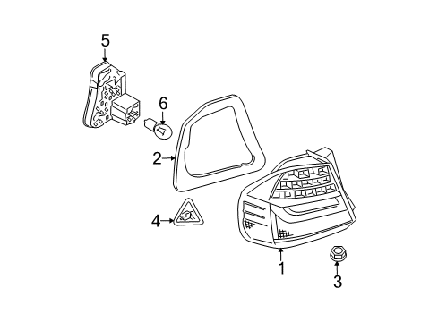 2010 BMW 335i Bulbs Seal, Rear Light, Side Panel Left Diagram for 63217242149