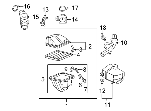 2003 Nissan Sentra Filters Mass Air Flow Sensor Meter Diagram for 22680-8U301