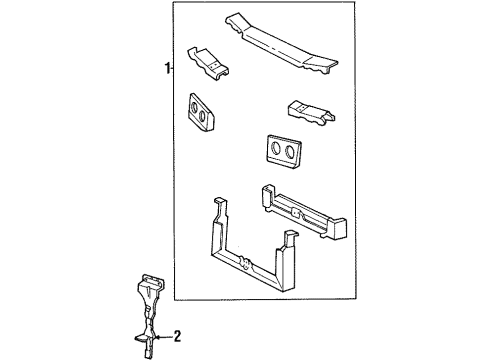 1997 Ford Windstar Radiator Support Center Support Diagram for F78Z-16864-AA