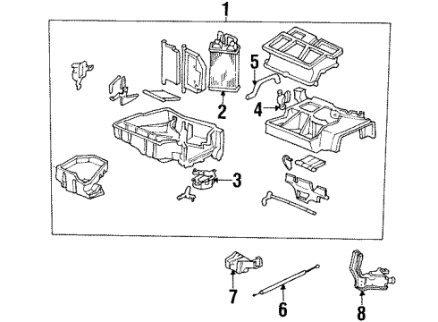 1999 Acura CL Heater Core & Control Valve Core, Heater Diagram for 79110-SV4-A01