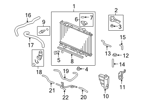 2011 Honda Accord Powertrain Control Radiator (Toyo) Diagram for 19010-R40-A62