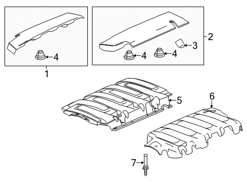 2018 Chevrolet Corvette Engine Appearance Cover Upper Cover Diagram for 12643576