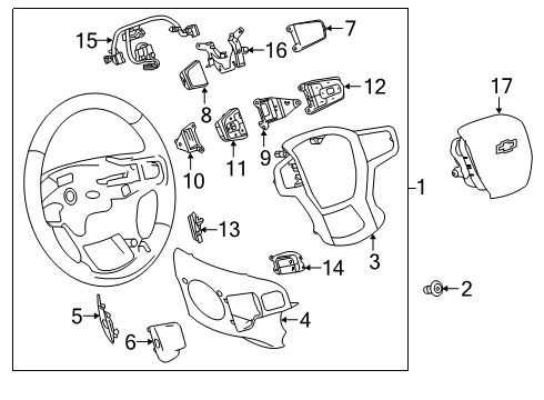 2021 Chevrolet Silverado 1500 Steering Column & Wheel, Steering Gear & Linkage Engagement Switch Diagram for 13547749