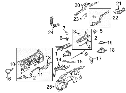 2008 Nissan 350Z Cowl Dash Assy-Upper Diagram for F7100-CD0MA