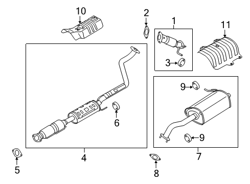 2014 Hyundai Elantra Exhaust Components Protector-Heat Front Diagram for 28791-3X900