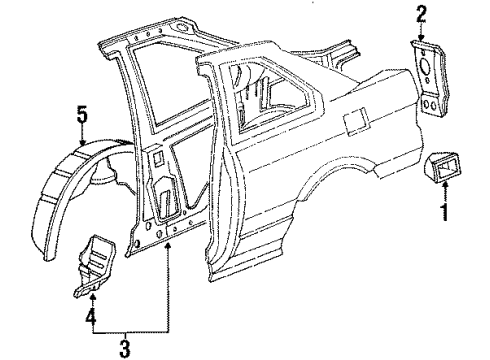 1989 Acura Integra Quarter Panel - Inner Components Wheelhouse, Left Rear Diagram for 70690-SD2-A01ZZ