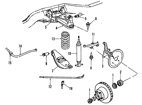 1990 Dodge W250 Front Suspension Components, Lower Control Arm, Upper Control Arm, Lower King Pin, Upper King Pin, Stabilizer Bar Part Diagram for 3632977