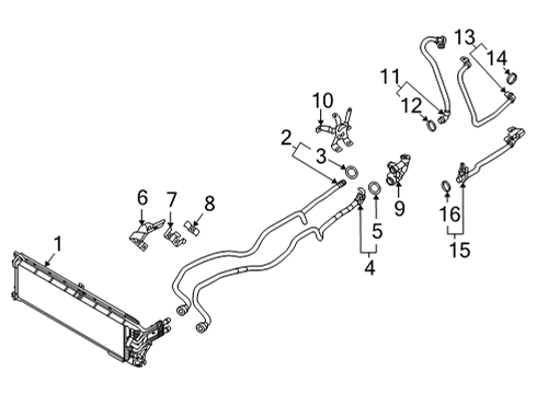 2021 BMW X3 Oil Cooler OIL COOLER LINE SUPPLY THERM Diagram for 17228602405