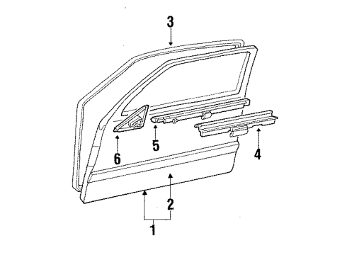 1986 Buick Skylark Front Door & Components, Outside Mirrors MIR ASM-O/S ELEC *BLACK Diagram for 20627892