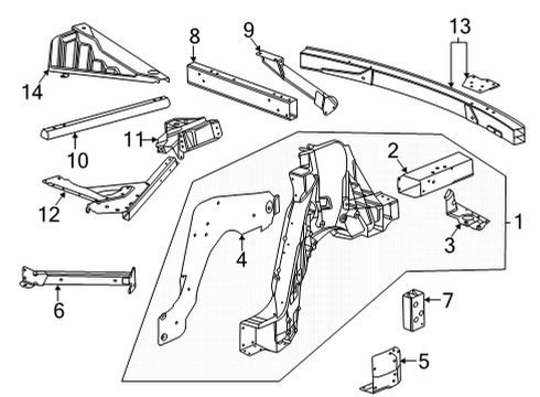 2022 Chevrolet Corvette Rear Floor & Rails Lower Frame Rivet Diagram for 11548387