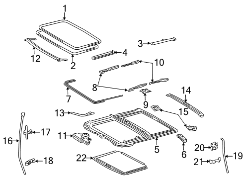 2003 Toyota Camry Sunroof Clamp Diagram for 90959-01434